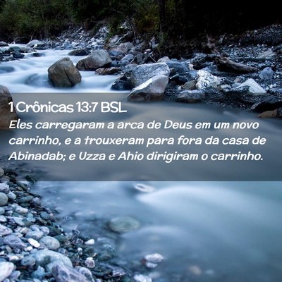 Picture 02 - 1 Crônicas 13:7 BSL - Eles carregaram a arca de Deus em um novo - Bible Verse Picture