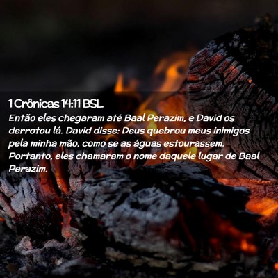 Picture 02 - 1 Crônicas 14:11 BSL - Então eles chegaram até Baal Perazim, e David - Bible Verse Picture