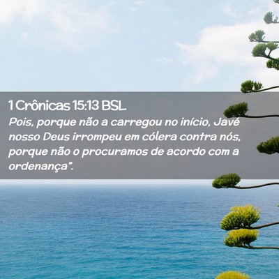Picture 02 - 1 Crônicas 15:13 BSL - Pois, porque não a carregou no início, Javé - Bible Verse Picture