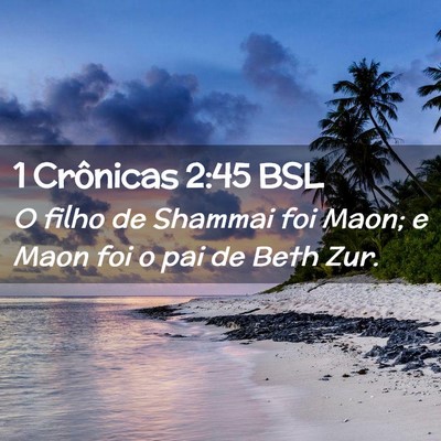 Picture 02 - 1 Crônicas 2:45 BSL - O filho de Shammai foi Maon; e Maon foi o pai de - Bible Verse Picture