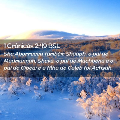 Picture 02 - 1 Crônicas 2:49 BSL - She Aborreceu também Shaaph, o pai de Madmannah, - Bible Verse Picture