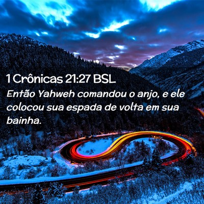 Picture 02 - 1 Crônicas 21:27 BSL - Então Yahweh comandou o anjo, e ele colocou sua - Bible Verse Picture