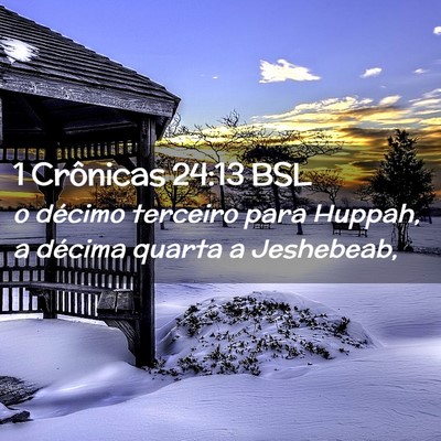 Picture 02 - 1 Crônicas 24:13 BSL - o décimo terceiro para Huppah, a décima quarta - Bible Verse Picture