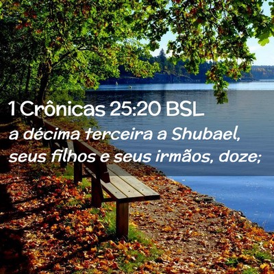 Picture 02 - 1 Crônicas 25:20 BSL - a décima terceira a Shubael, seus filhos e seus - Bible Verse Picture