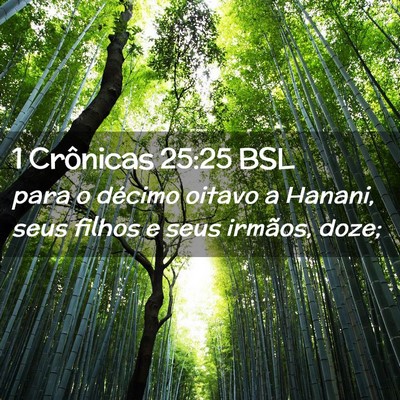 Picture 02 - 1 Crônicas 25:25 BSL - para o décimo oitavo a Hanani, seus filhos e - Bible Verse Picture