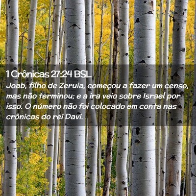 Picture 02 - 1 Crônicas 27:24 BSL - Joab, filho de Zeruia, começou a fazer um censo, - Bible Verse Picture