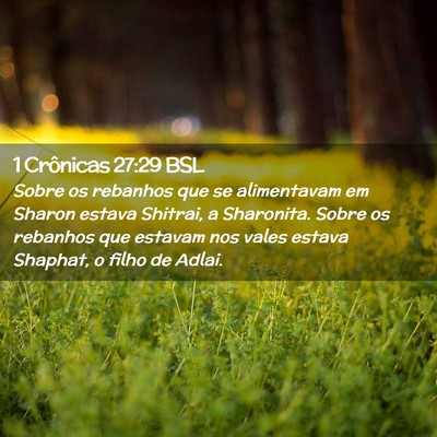 Picture 02 - 1 Crônicas 27:29 BSL - Sobre os rebanhos que se alimentavam em Sharon - Bible Verse Picture