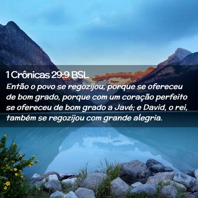 Picture 02 - 1 Crônicas 29:9 BSL - Então o povo se regozijou, porque se ofereceu de - Bible Verse Picture