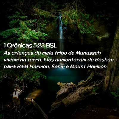 Picture 02 - 1 Crônicas 5:23 BSL - As crianças da meia tribo de Manasseh viviam na - Bible Verse Picture