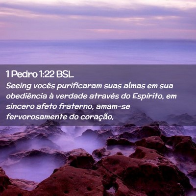 Picture 02 - 1 Pedro 1:22 BSL - Seeing vocês purificaram suas almas em sua - Bible Verse Picture