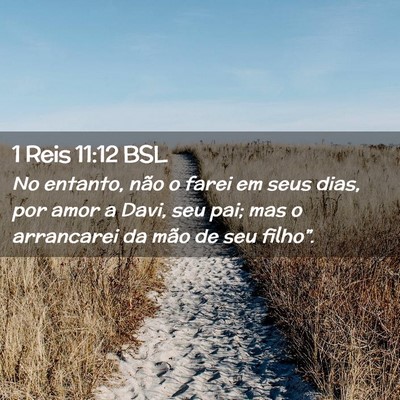 Picture 02 - 1 Reis 11:12 BSL - No entanto, não o farei em seus dias, por amor a - Bible Verse Picture
