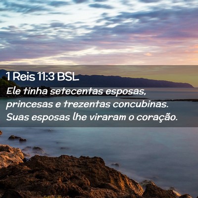 Picture 02 - 1 Reis 11:3 BSL - Ele tinha setecentas esposas, princesas e - Bible Verse Picture