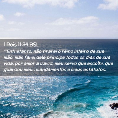 Picture 02 - 1 Reis 11:34 BSL - “'Entretanto, não tirarei o reino inteiro de - Bible Verse Picture