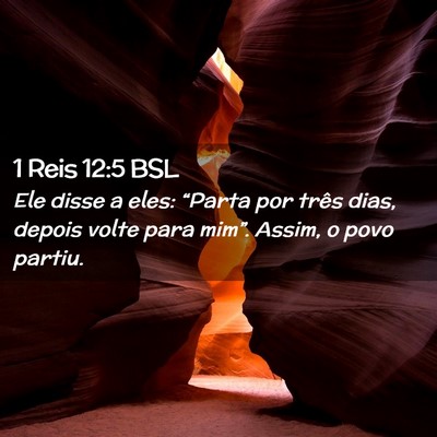 Picture 02 - 1 Reis 12:5 BSL - Ele disse a eles: “Parta por três dias, depois - Bible Verse Picture