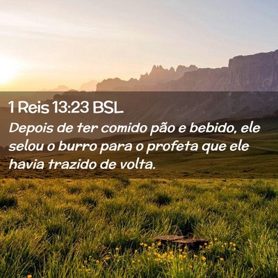 Picture 02 - 1 Reis 13:23 BSL - Depois de ter comido pão e bebido, ele selou o - Bible Verse Picture