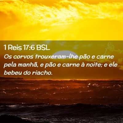 Picture 02 - 1 Reis 17:6 BSL - Os corvos trouxeram-lhe pão e carne pela manhã, - Bible Verse Picture