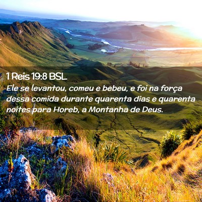 Picture 02 - 1 Reis 19:8 BSL - Ele se levantou, comeu e bebeu, e foi na força - Bible Verse Picture