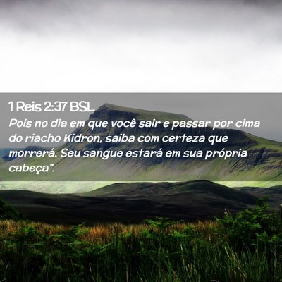 Picture 02 - 1 Reis 2:37 BSL - Pois no dia em que você sair e passar por cima - Bible Verse Picture