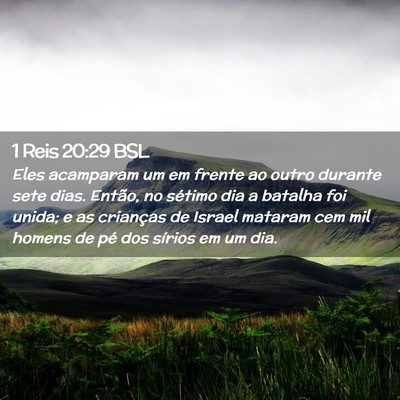 Picture 02 - 1 Reis 20:29 BSL - Eles acamparam um em frente ao outro durante sete - Bible Verse Picture