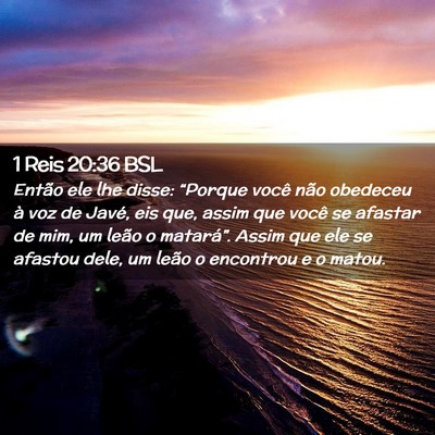 Picture 02 - 1 Reis 20:36 BSL - Então ele lhe disse: “Porque você não - Bible Verse Picture