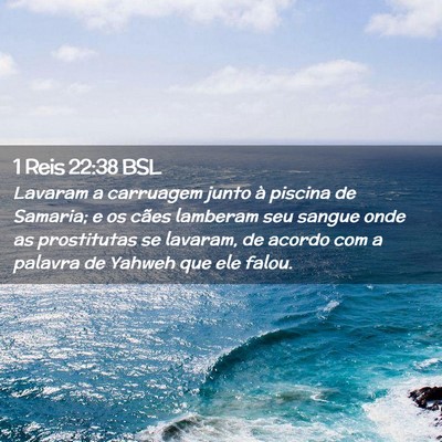 Picture 02 - 1 Reis 22:38 BSL - Lavaram a carruagem junto à piscina de Samaria; - Bible Verse Picture