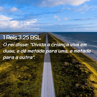 Picture 02 - 1 Reis 3:25 BSL - O rei disse: “Divida a criança viva em duas, e - Bible Verse Picture