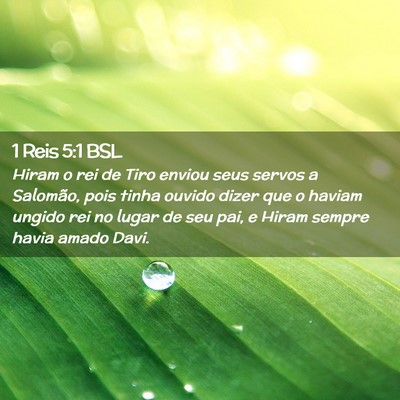 Picture 02 - 1 Reis 5:1 BSL - Hiram o rei de Tiro enviou seus servos a - Bible Verse Picture
