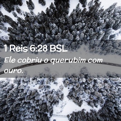 Picture 02 - 1 Reis 6:28 BSL - Ele cobriu o querubim com - Bible Verse Picture