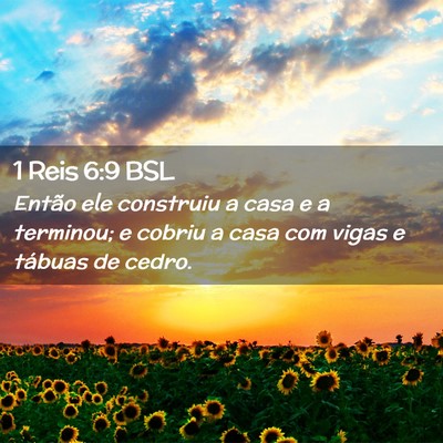 Picture 02 - 1 Reis 6:9 BSL - Então ele construiu a casa e a terminou; e - Bible Verse Picture