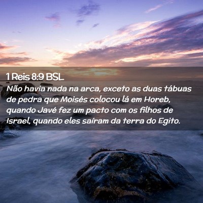 Picture 02 - 1 Reis 8:9 BSL - Não havia nada na arca, exceto as duas tábuas - Bible Verse Picture