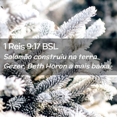 Picture 02 - 1 Reis 9:17 BSL - Salomão construiu na terra Gezer, Beth Horon a - Bible Verse Picture