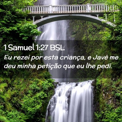 Picture 02 - 1 Samuel 1:27 BSL - Eu rezei por esta criança, e Javé me deu minha - Bible Verse Picture