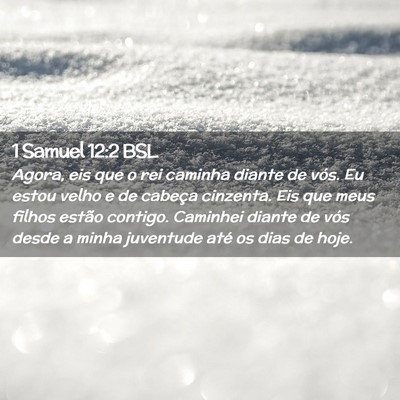 Picture 02 - 1 Samuel 12:2 BSL - Agora, eis que o rei caminha diante de vós. Eu - Bible Verse Picture