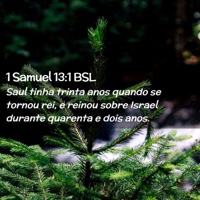 Picture 02 - 1 Samuel 13:1 BSL - Saul tinha trinta anos quando se tornou rei, e - Bible Verse Picture