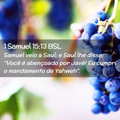 Picture 02 - 1 Samuel 15:13 BSL - Samuel veio a Saul; e Saul lhe disse: “Você é - Bible Verse Picture