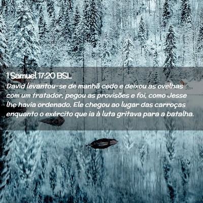 Picture 02 - 1 Samuel 17:20 BSL - David levantou-se de manhã cedo e deixou as - Bible Verse Picture