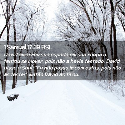 Picture 02 - 1 Samuel 17:39 BSL - David amarrou sua espada em sua roupa e tentou se - Bible Verse Picture