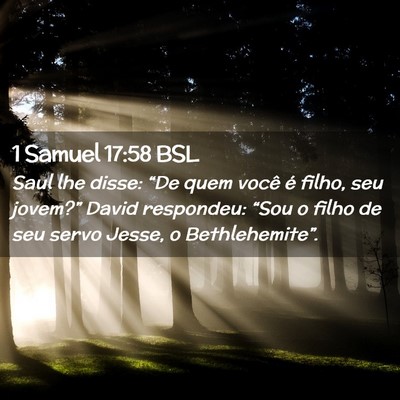 Picture 02 - 1 Samuel 17:58 BSL - Saul lhe disse: “De quem você é filho, seu - Bible Verse Picture