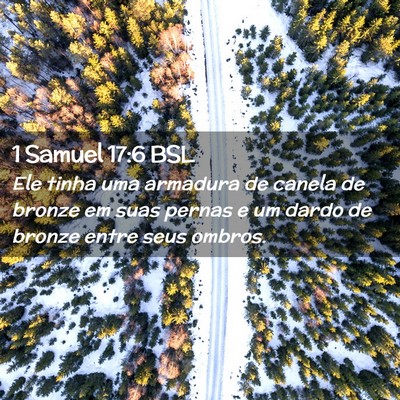 Picture 02 - 1 Samuel 17:6 BSL - Ele tinha uma armadura de canela de bronze em - Bible Verse Picture