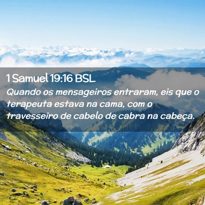 Picture 02 - 1 Samuel 19:16 BSL - Quando os mensageiros entraram, eis que o - Bible Verse Picture