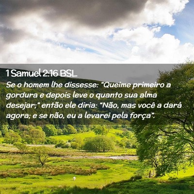 Picture 02 - 1 Samuel 2:16 BSL - Se o homem lhe dissesse: “Queime primeiro a - Bible Verse Picture