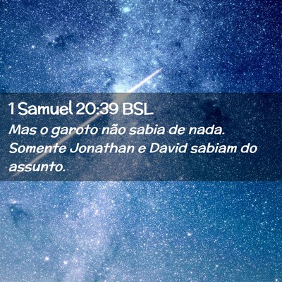 Picture 02 - 1 Samuel 20:39 BSL - Mas o garoto não sabia de nada. Somente Jonathan - Bible Verse Picture
