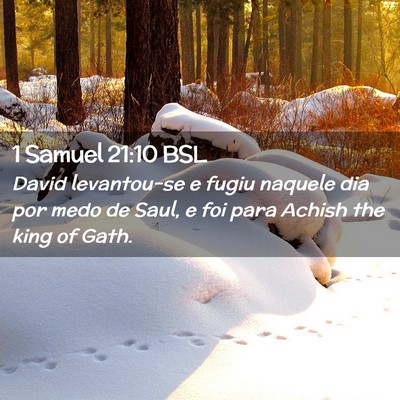 Picture 02 - 1 Samuel 21:10 BSL - David levantou-se e fugiu naquele dia por medo de - Bible Verse Picture