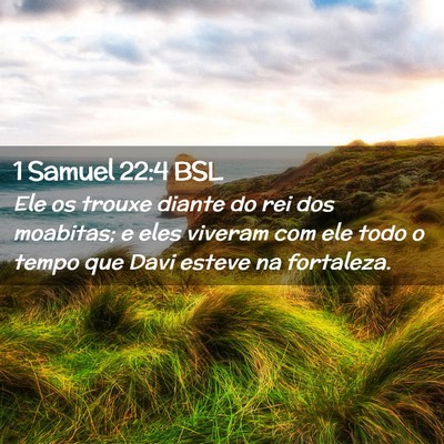 Picture 02 - 1 Samuel 22:4 BSL - Ele os trouxe diante do rei dos moabitas; e eles - Bible Verse Picture