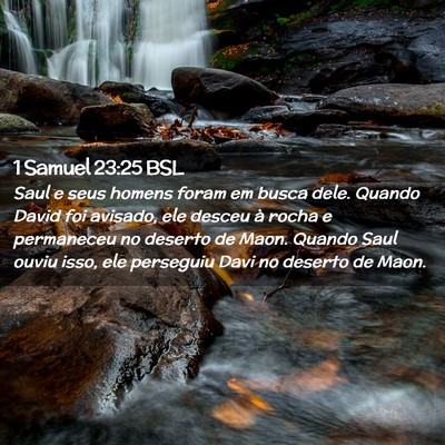 Picture 02 - 1 Samuel 23:25 BSL - Saul e seus homens foram em busca dele. Quando - Bible Verse Picture
