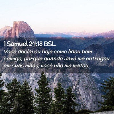 Picture 02 - 1 Samuel 24:18 BSL - Você declarou hoje como lidou bem comigo, porque - Bible Verse Picture