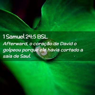 Picture 02 - 1 Samuel 24:5 BSL - Afterward, o coração de David o golpeou porque - Bible Verse Picture