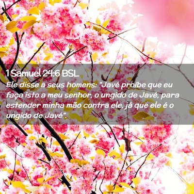 Picture 02 - 1 Samuel 24:6 BSL - Ele disse a seus homens: “Javé proíbe que eu - Bible Verse Picture