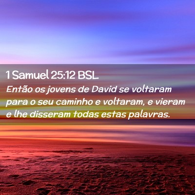 Picture 02 - 1 Samuel 25:12 BSL - Então os jovens de David se voltaram para o seu - Bible Verse Picture