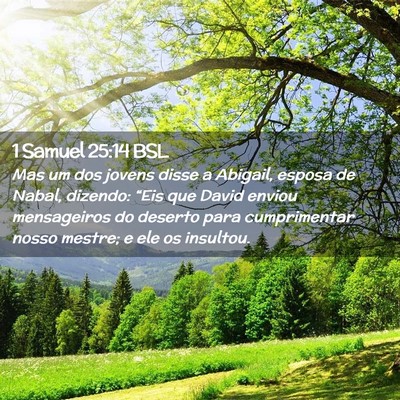 Picture 02 - 1 Samuel 25:14 BSL - Mas um dos jovens disse a Abigail, esposa de - Bible Verse Picture
